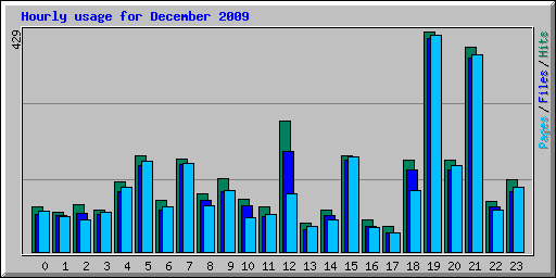 Hourly usage for December 2009