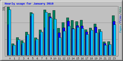 Hourly usage for January 2010