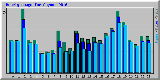 Hourly usage for August 2010