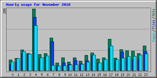 Hourly usage for November 2010