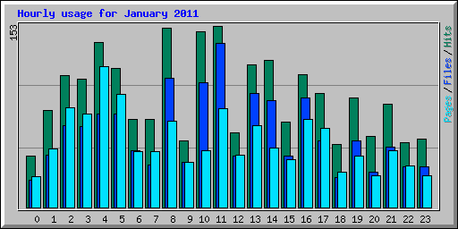 Hourly usage for January 2011